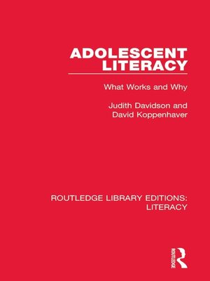 cover image of Adolescent Literacy